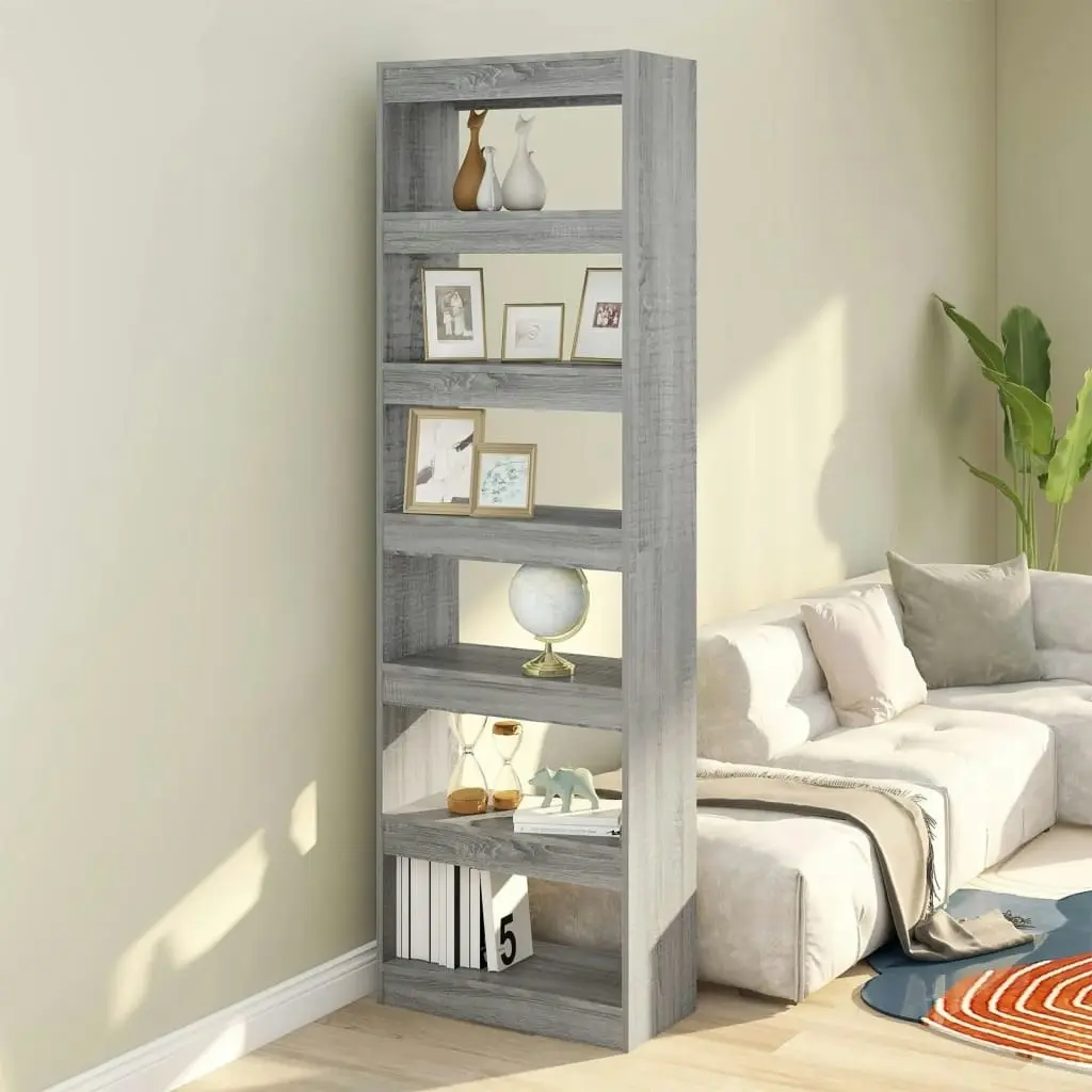 Book Cabinet/Room Divider Grey Sonoma 60x30x198 cm 813612