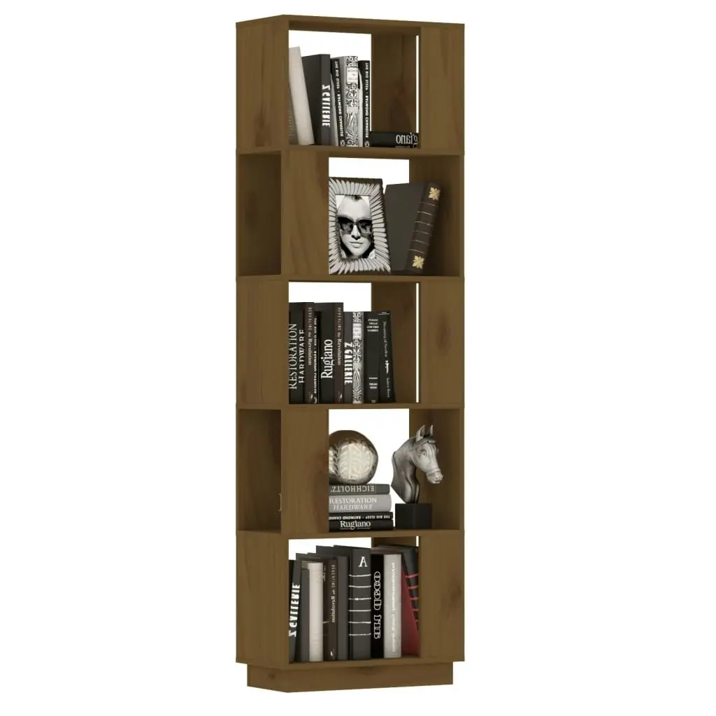 Book Cabinet/Room Divider Honey Brown 51x25x163.5 cm Solid Wood 814047