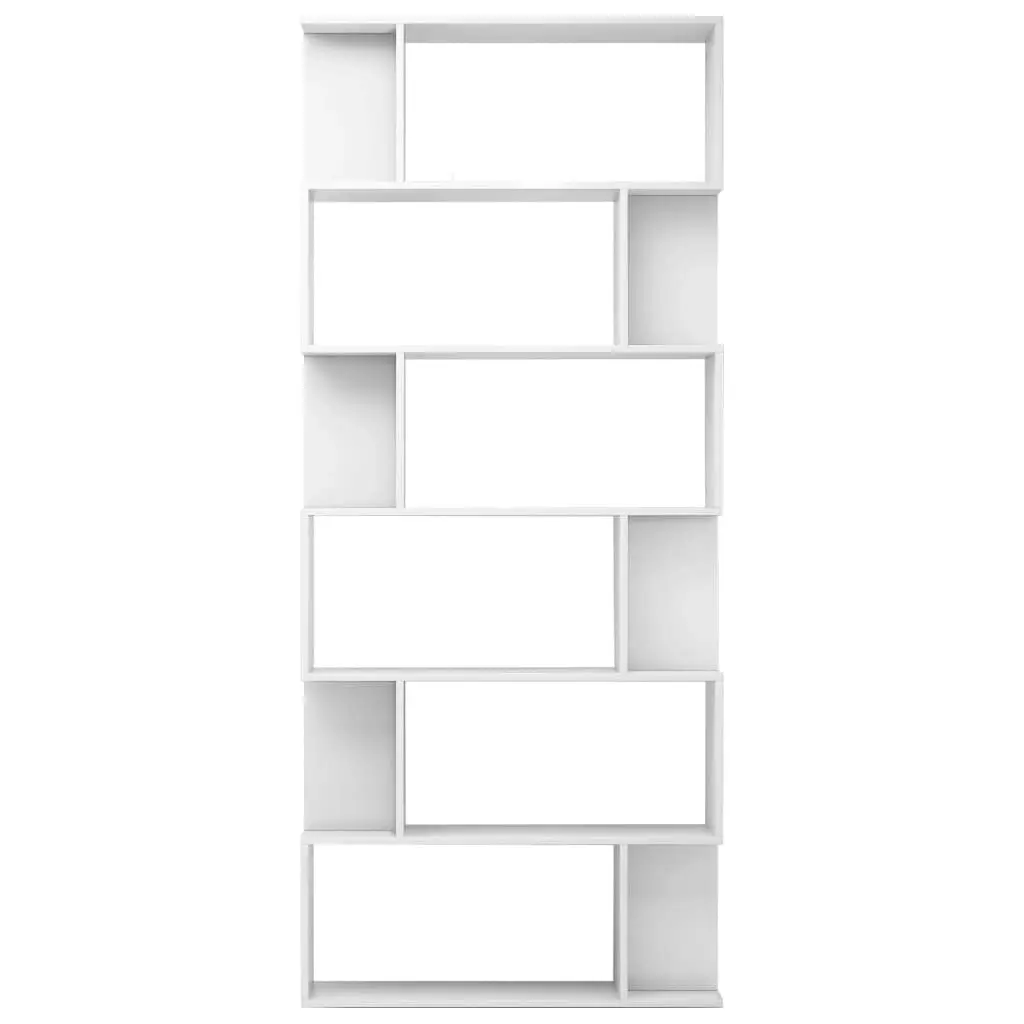 Book Cabinet/Room Divider High Gloss White 80x24x192 cm 800096