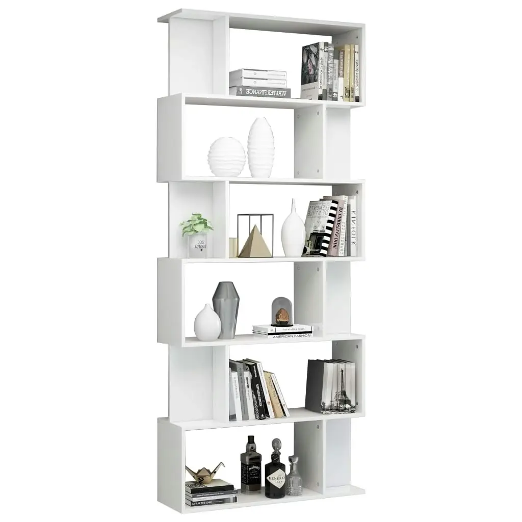 Book Cabinet/Room Divider High Gloss White 80x24x192 cm 800096