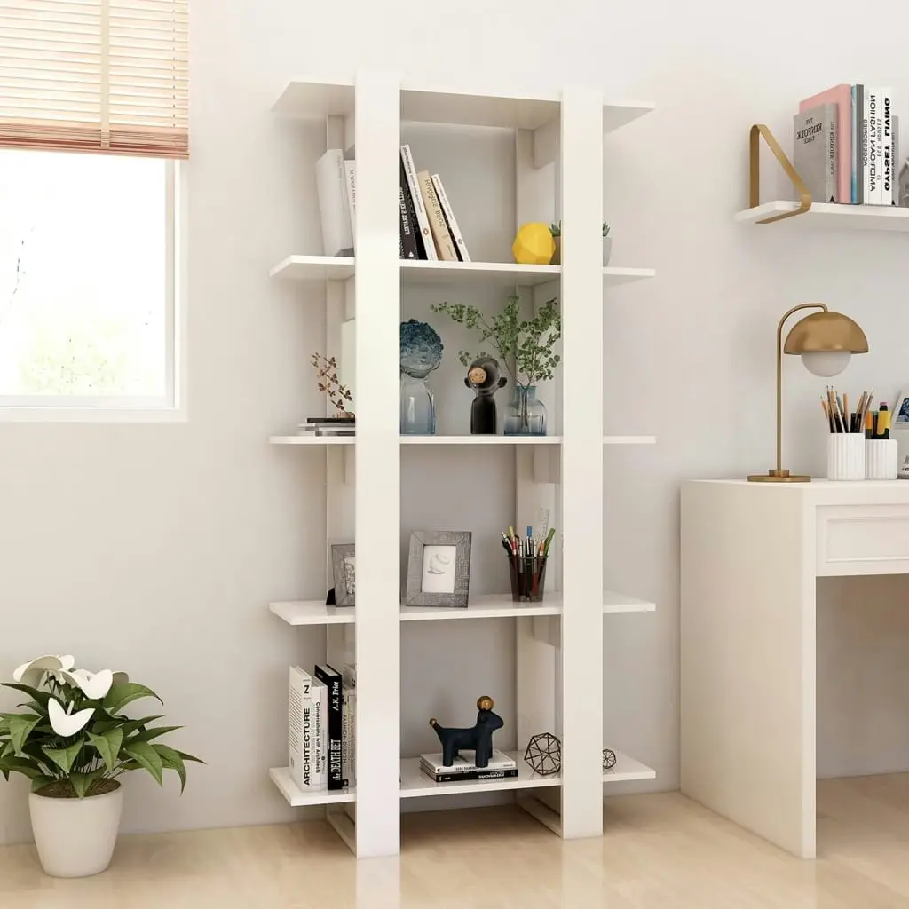 Book Cabinet/Room Divider High Gloss White 80x30x160 cm 811571