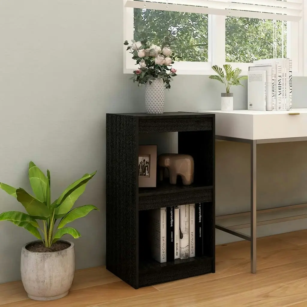 Book Cabinet Black 40x30x71.5 cm Solid Pinewood 808137