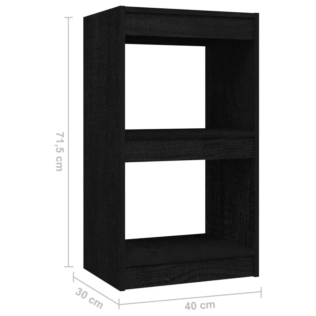 Book Cabinet Black 40x30x71.5 cm Solid Pinewood 808137