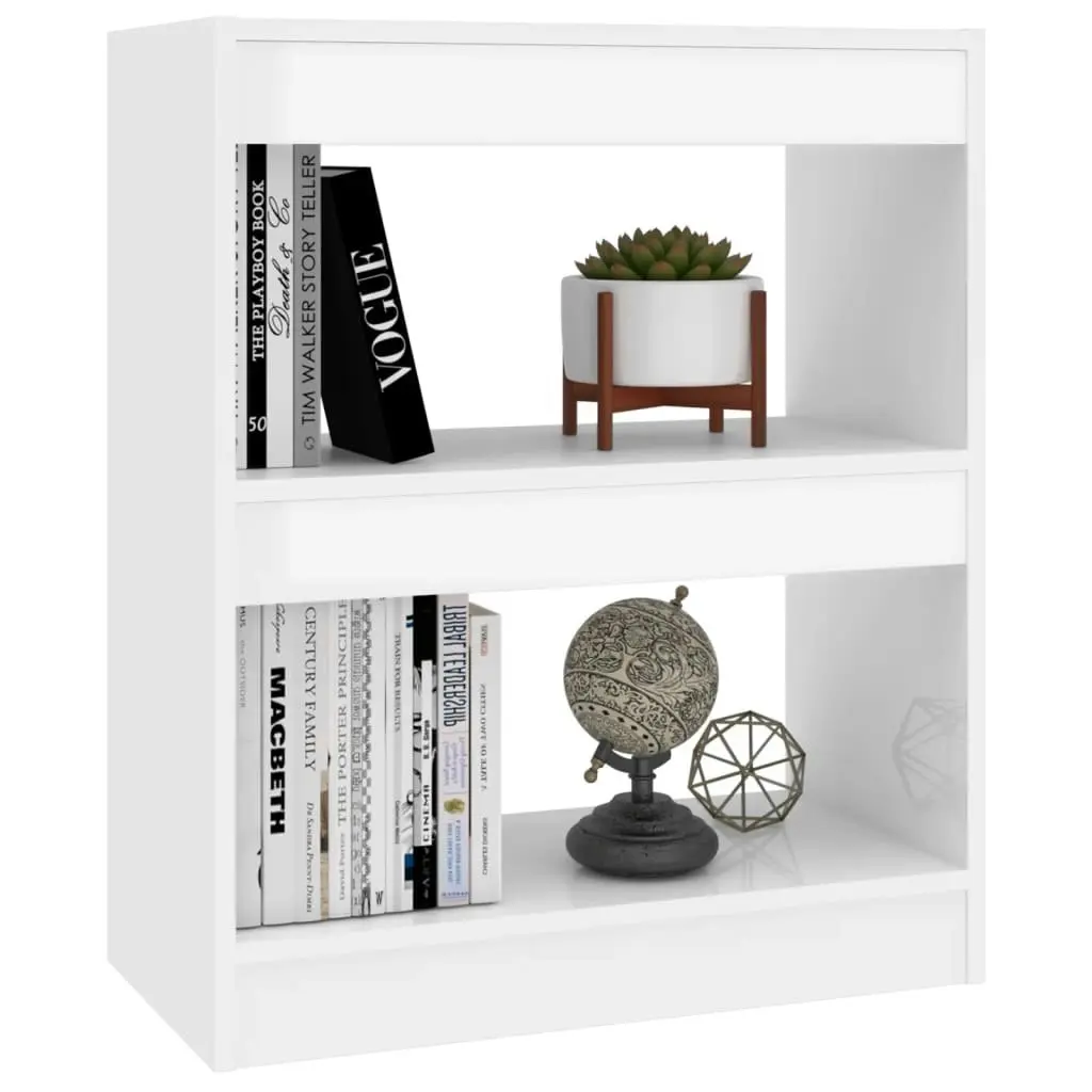 Book Cabinet/Room Divider High Gloss White 60x30x72 cm 811652