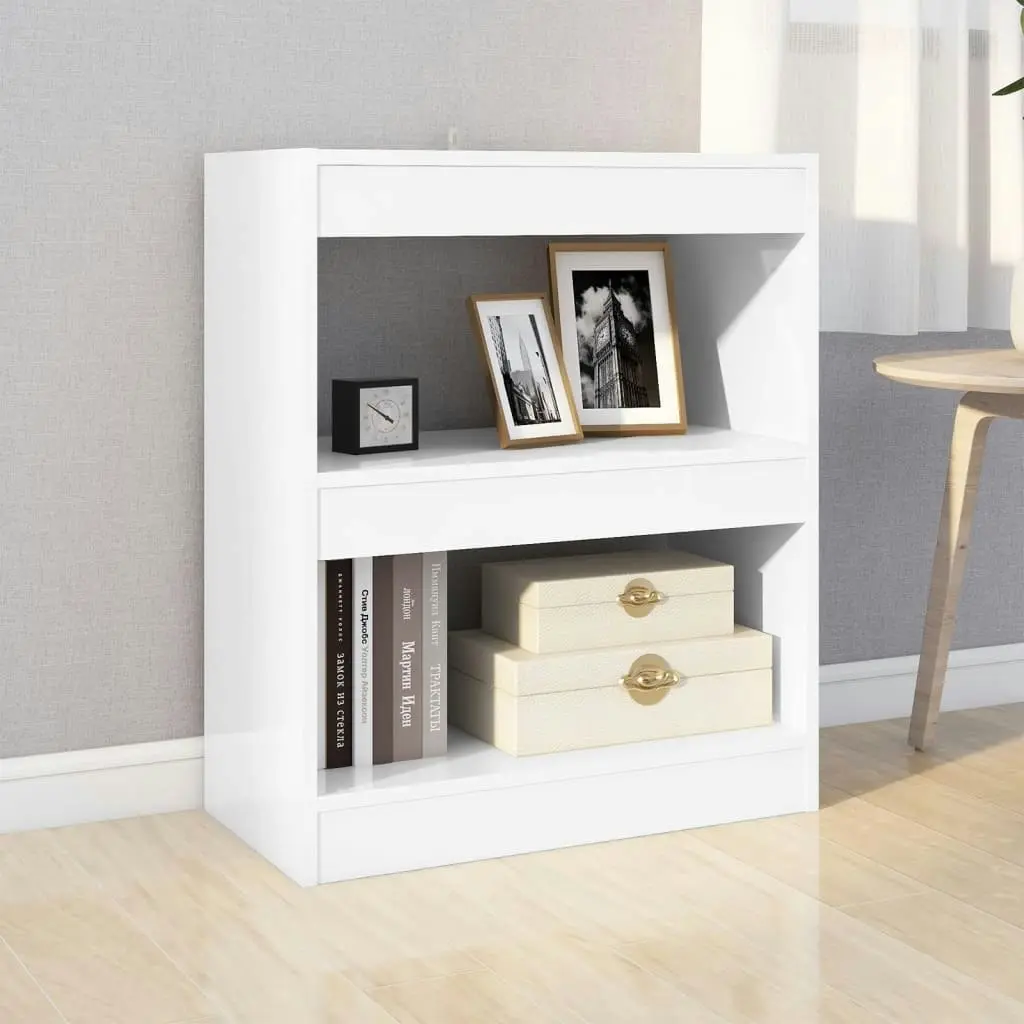 Book Cabinet/Room Divider High Gloss White 60x30x72 cm 811652