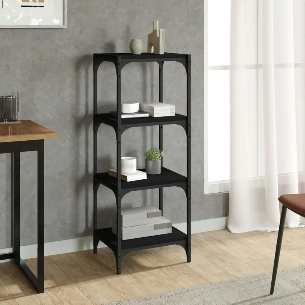 Book Cabinet Black 40x33x100 cm Engineered Wood and Steel 819312