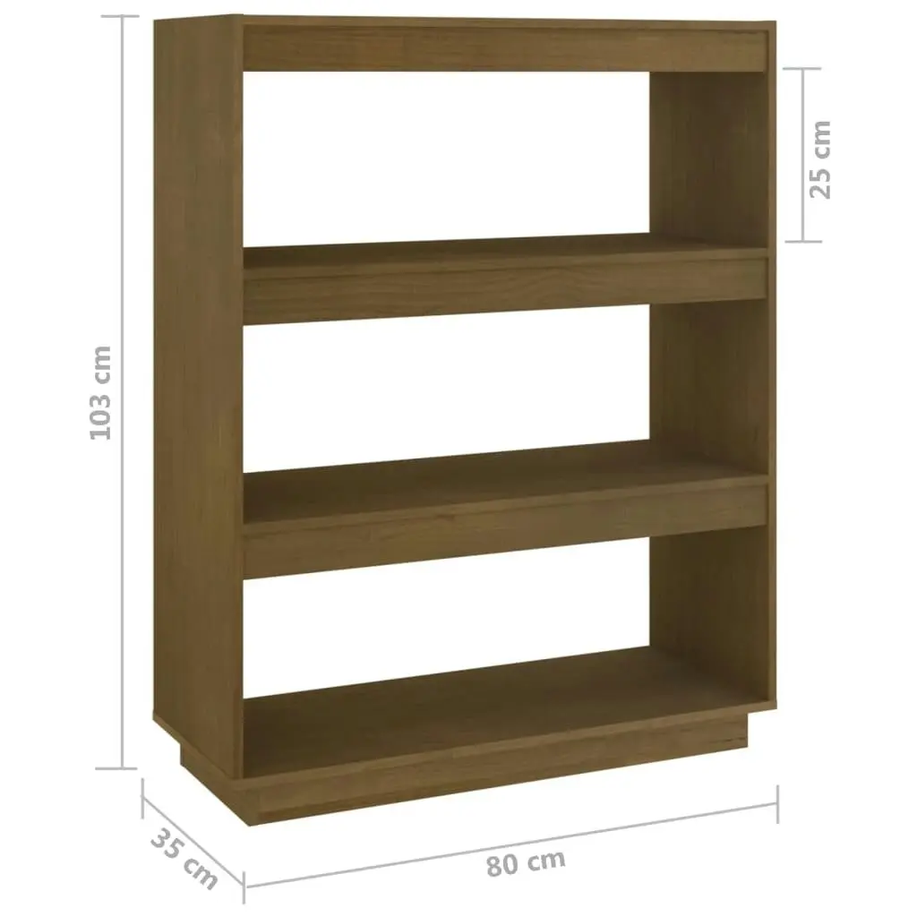 Book Cabinet/Room Divider Honey Brown 80x35x103 cm Solid Pinewood 810887