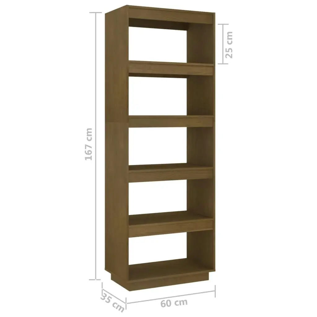 Book Cabinet/Room Divider Honey Brown 60x35x167 cm Solid Pinewood 810877