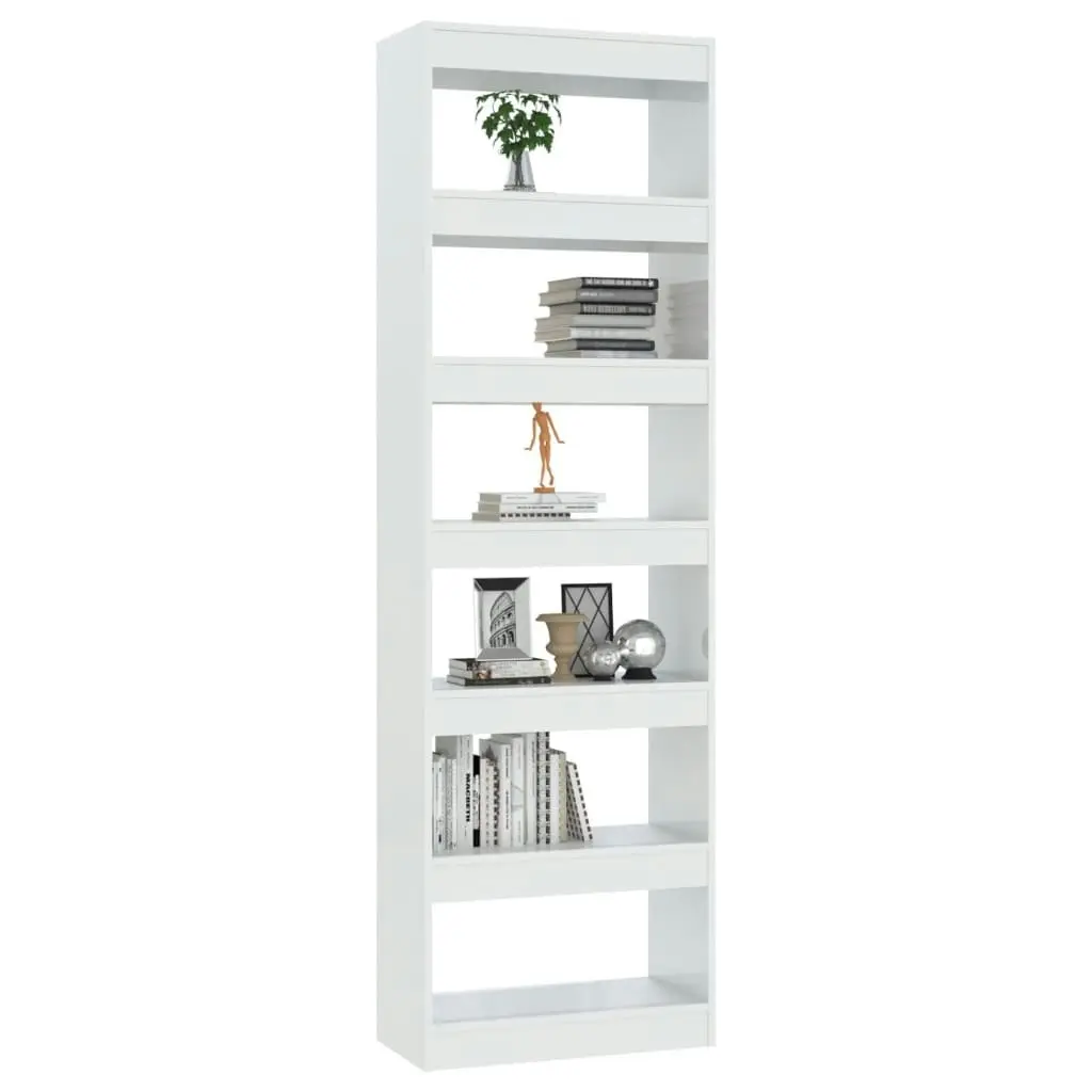 Book Cabinet/Room Divider High Gloss White 60x30x198 cm 811688