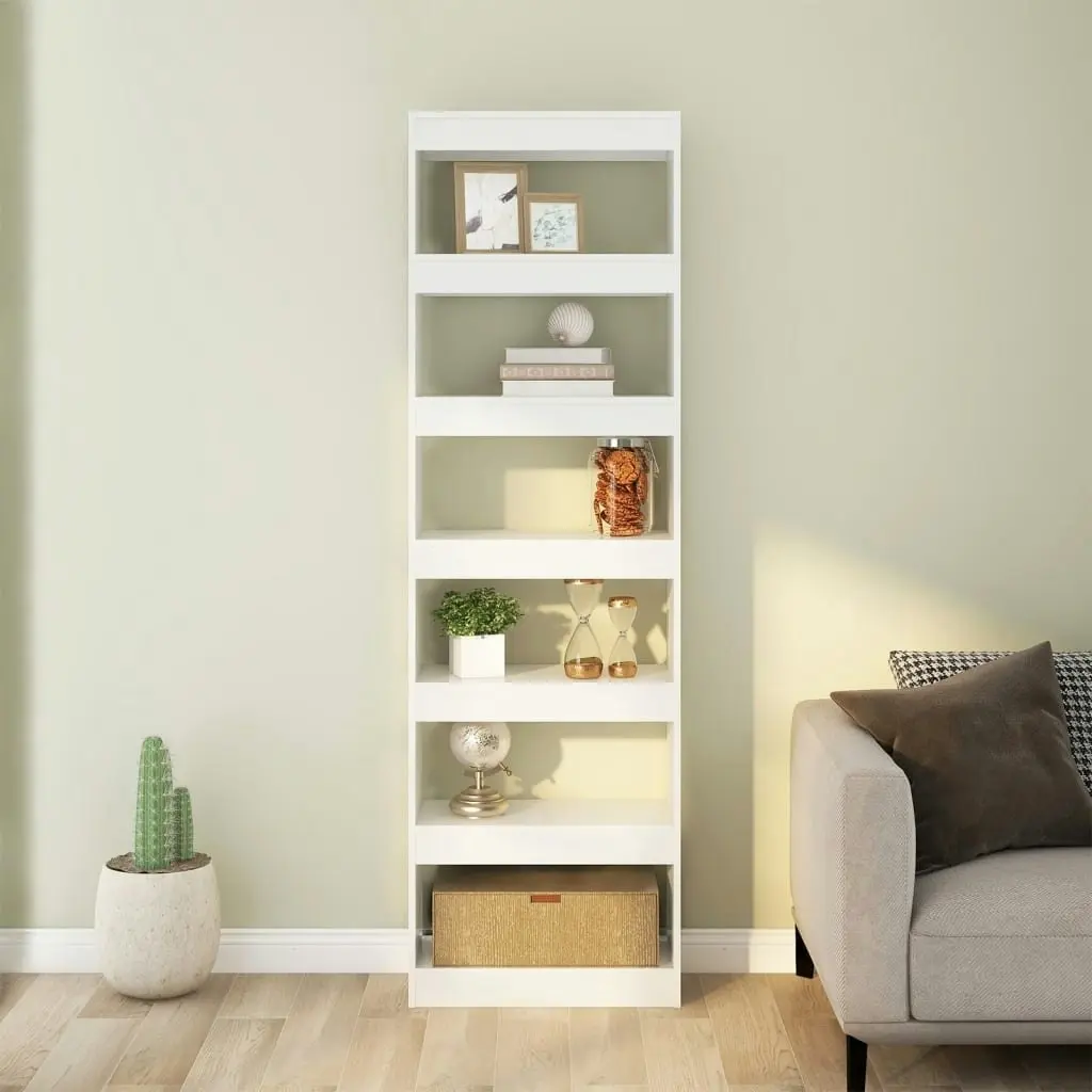 Book Cabinet/Room Divider High Gloss White 60x30x198 cm 811688