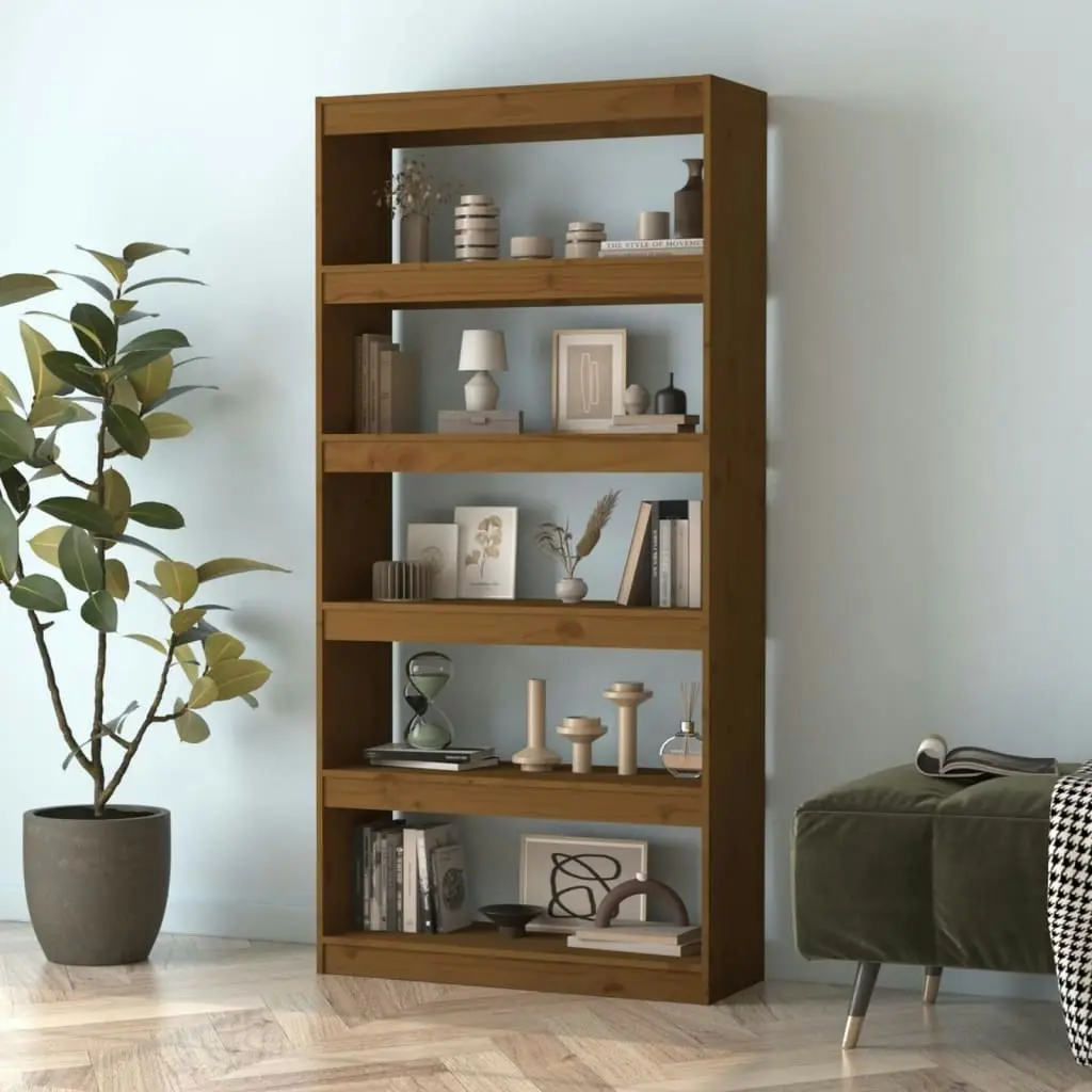 Book Cabinet/Room Divider Honey Brown 80x30x167.4 cm Wood Pine 808201