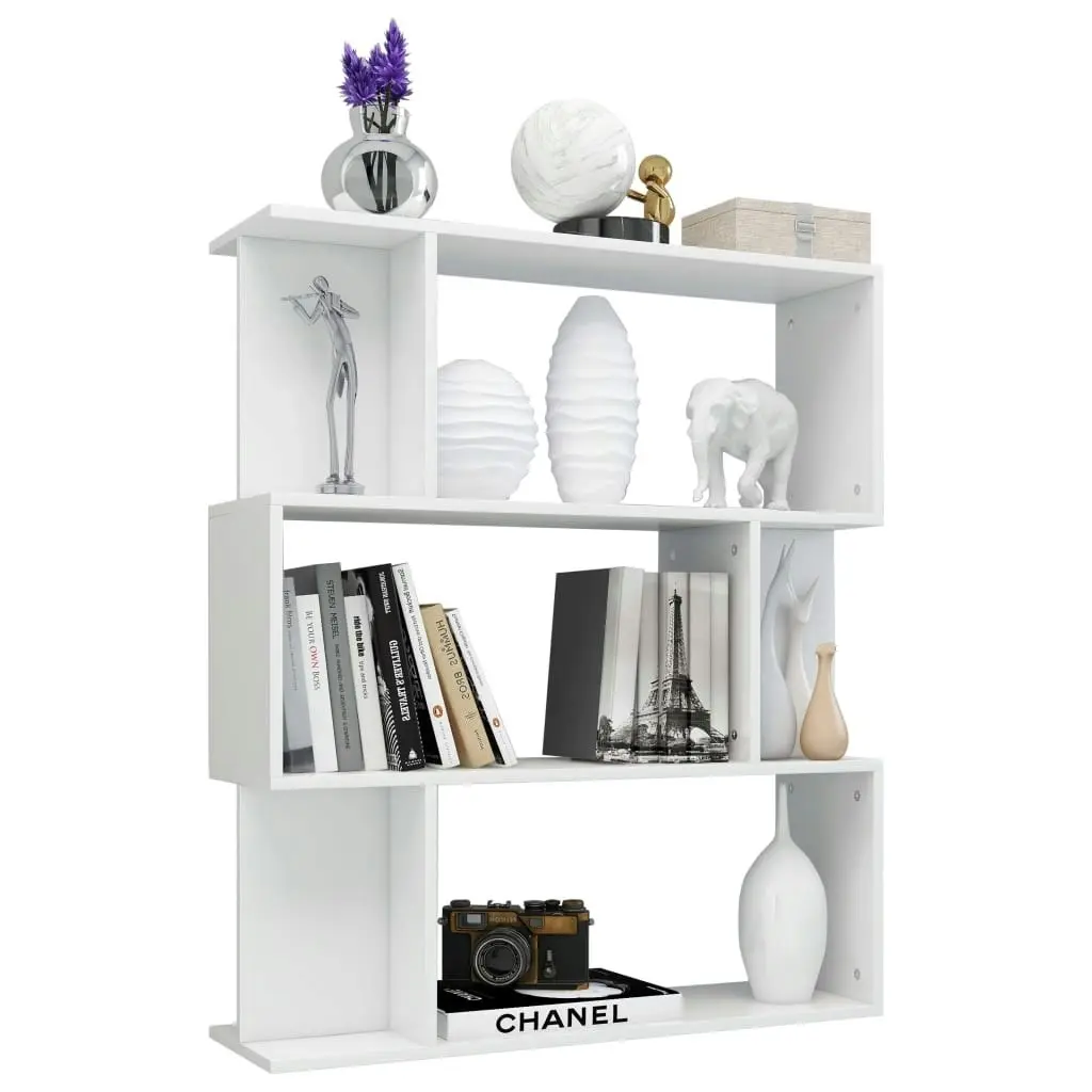 Book Cabinet/Room Divider High Gloss White 80x24x96 cm 800087