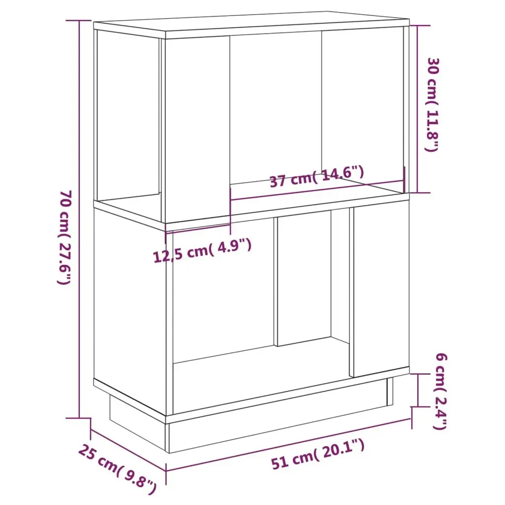 Book Cabinet/Room Divider Honey Brown 51x25x70 cm Solid Wood Pine 814032