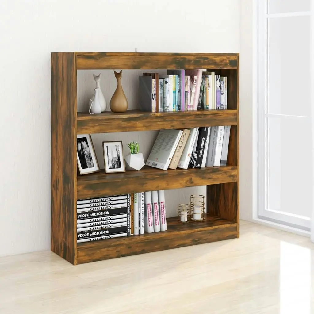 Book Cabinet/Room Divider Smoked Oak 100x30x103 cm 813632