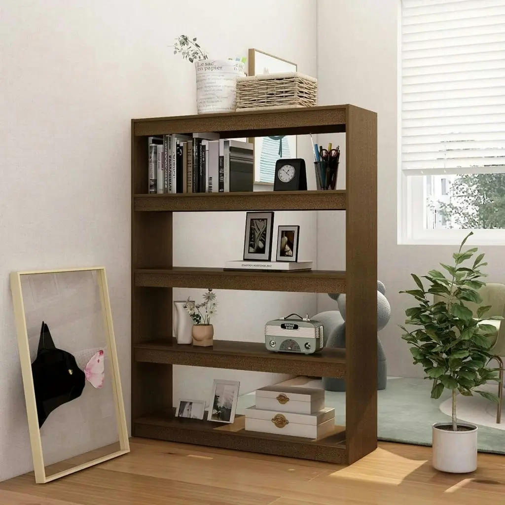 Book Cabinet/Room Divider Honey Brown 100x30x135.5 cm Solid Pinewood 808221