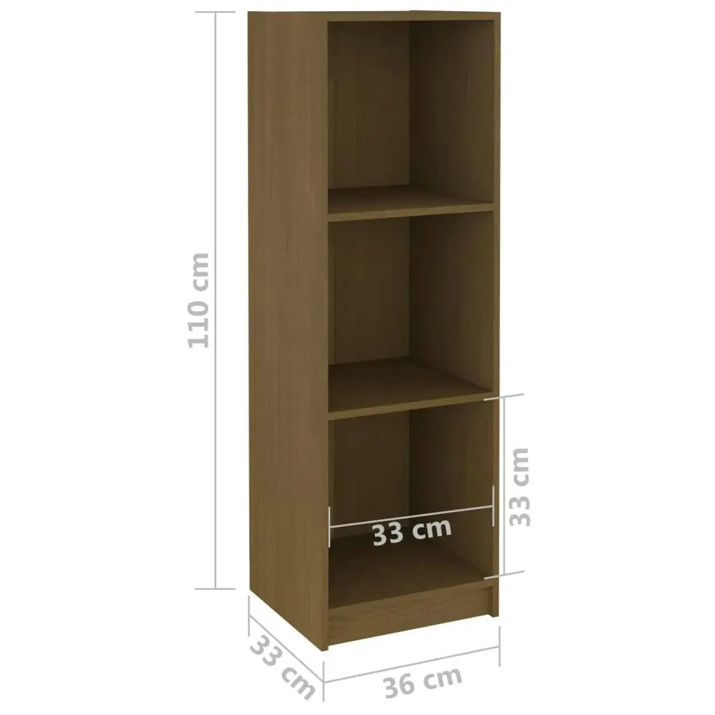 Book Cabinet/Room Divider Honey Brown Solid Pinewood 809939