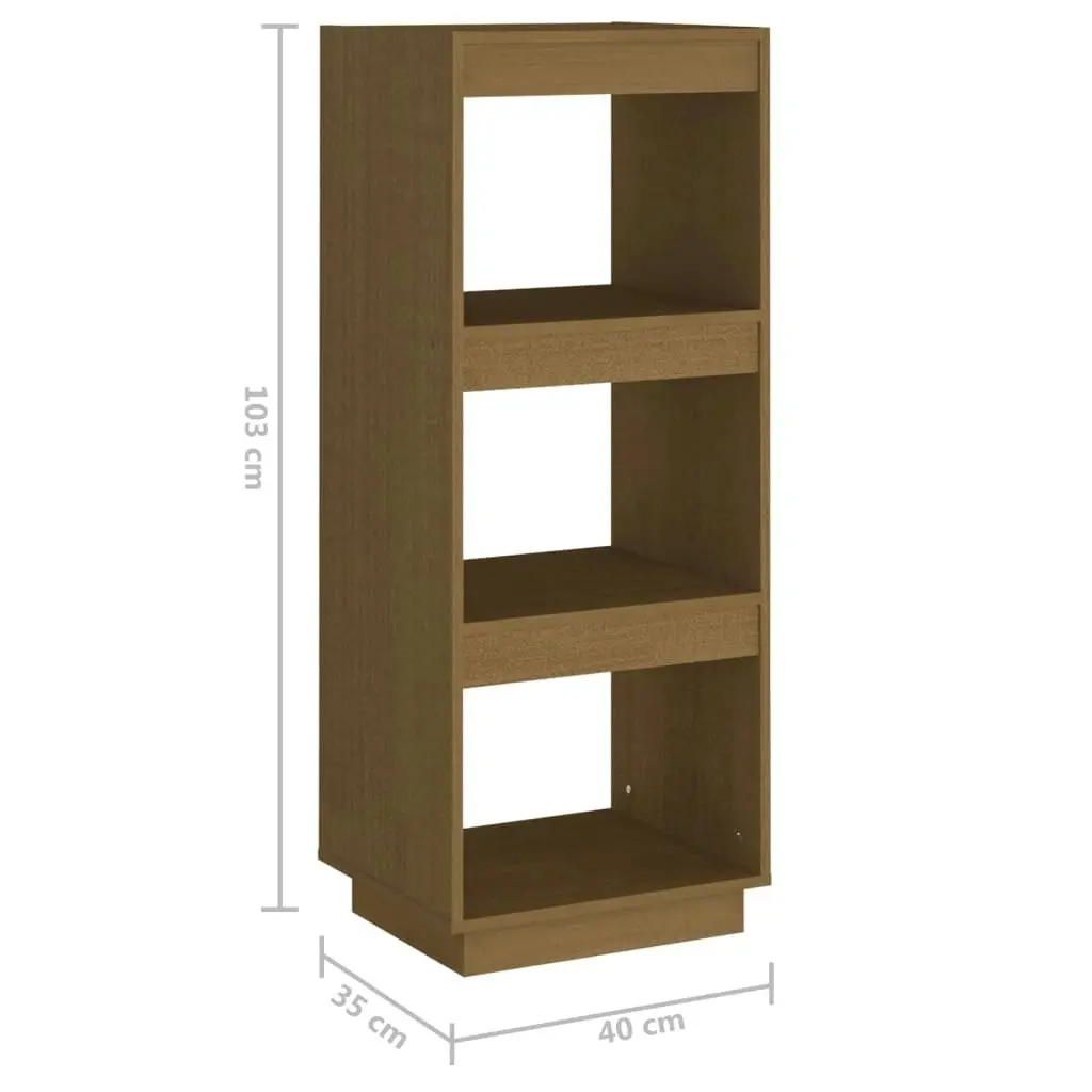 Book Cabinet/Room Divider Honey Brown Solid Pinewood 810847