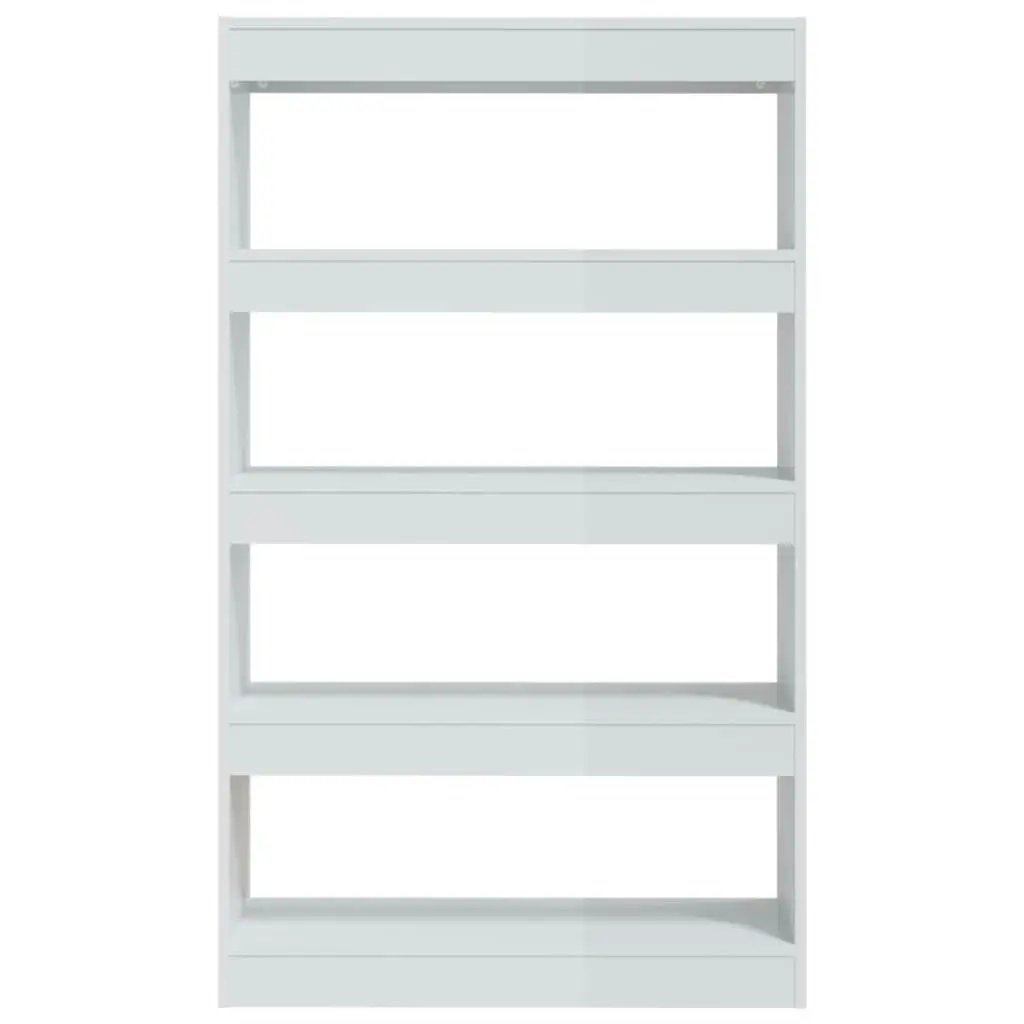 Book Cabinet/Room Divider High Gloss White 80x30x135 cm Engineered Wood 811715