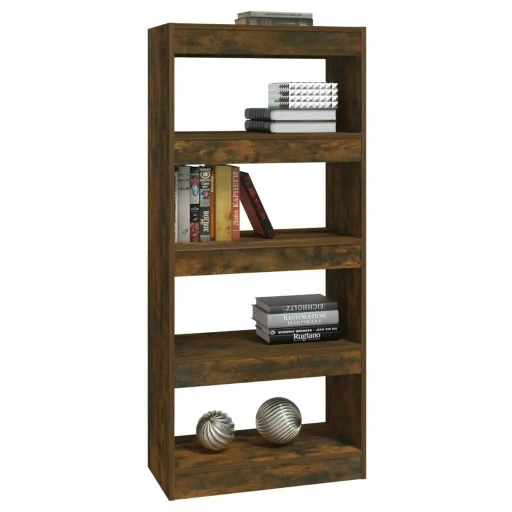 Book Cabinet/Room Divider Smoked Oak 60x30x135 cm Engineered Wood 813605