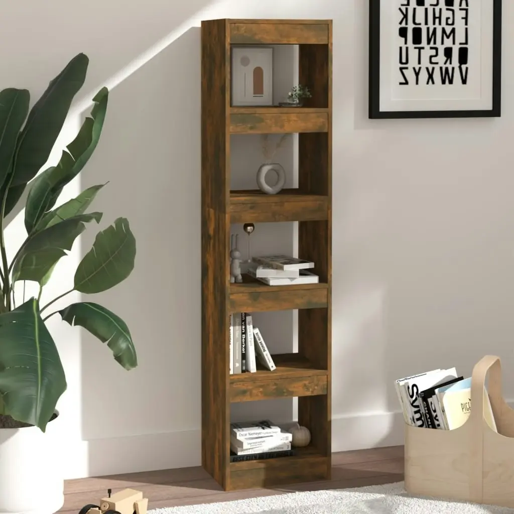 Book Cabinet/Room Divider Smoked Oak 40x30x166 cm 813593