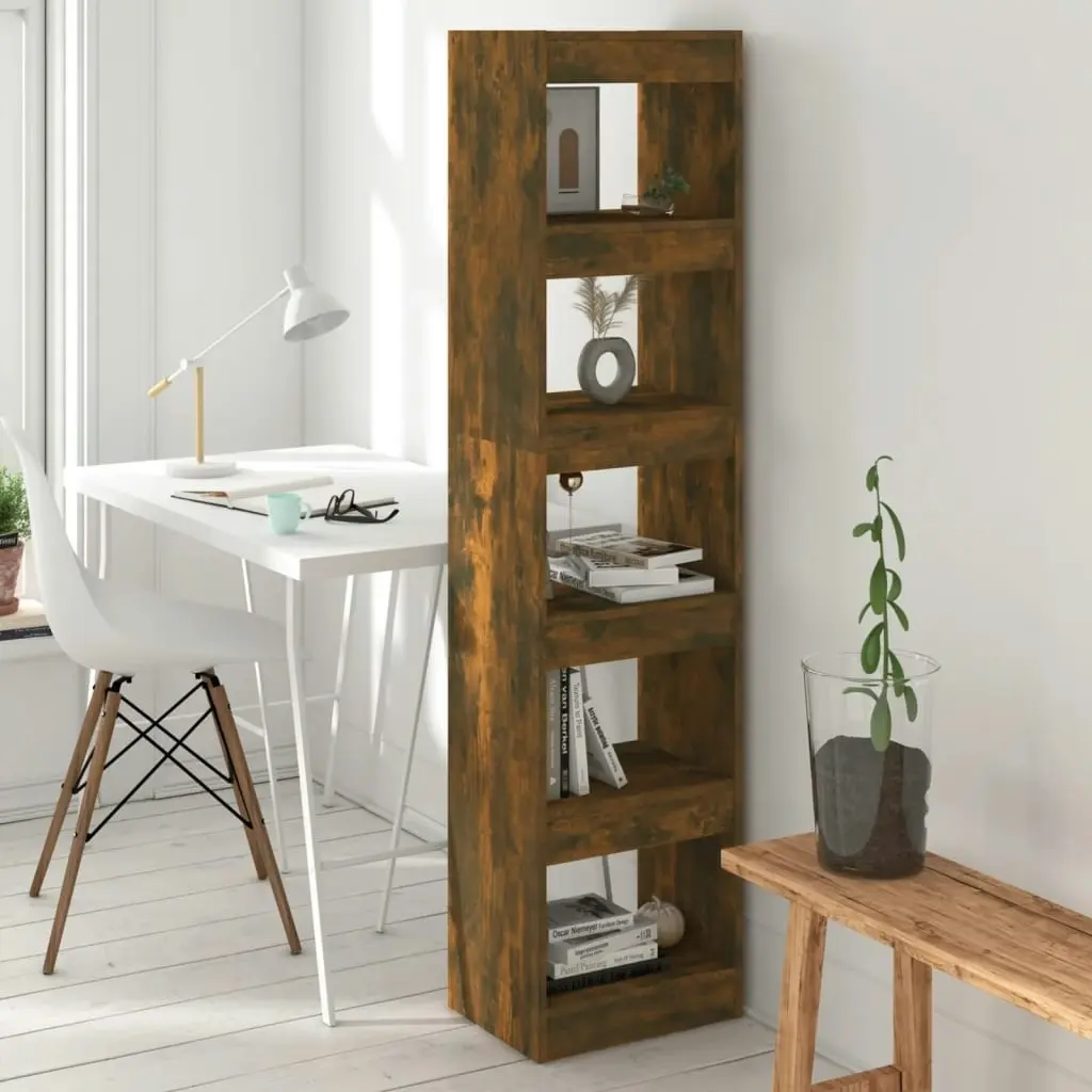 Book Cabinet/Room Divider Smoked Oak 40x30x166 cm 813593