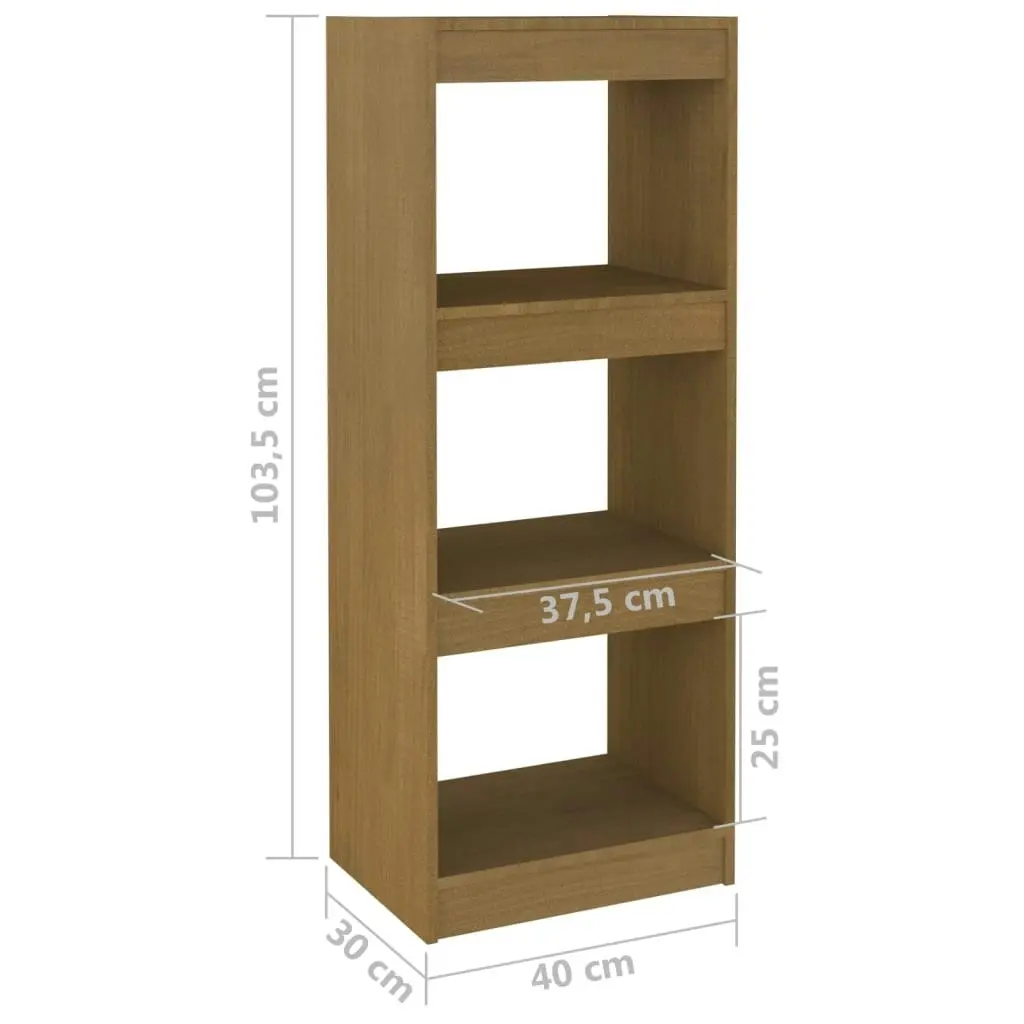 Book Cabinet/Room Divider Honey Brown 40x30x103.5 cm Pinewood 808141