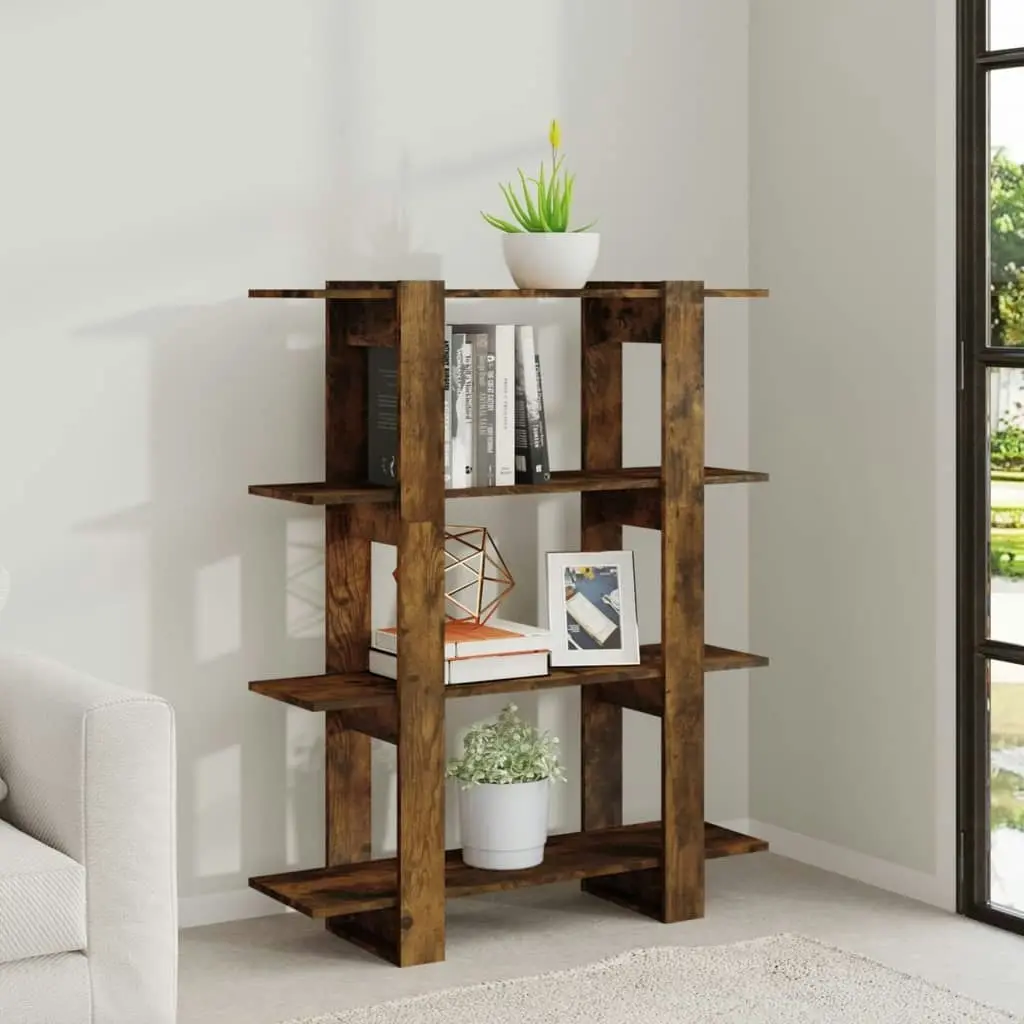 Book Cabinet/Room Divider Smoked Oak 100x30x123.5 cm 813563