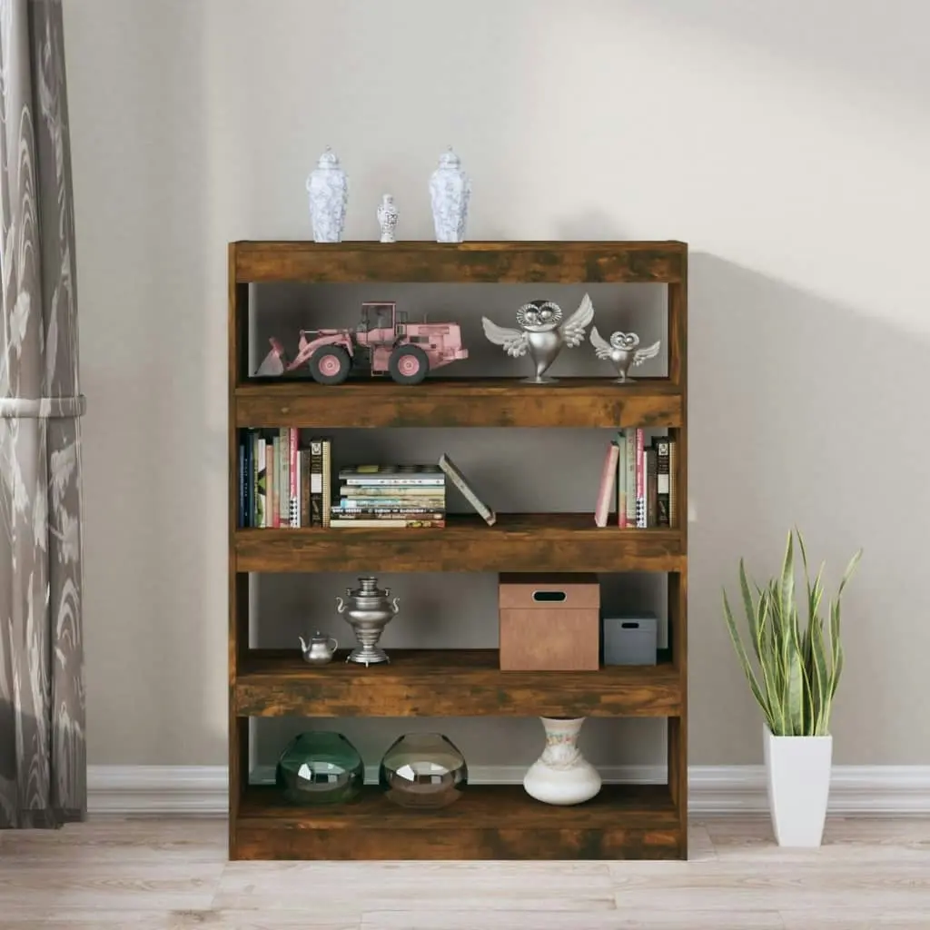 Book Cabinet/Room Divider Smoked Oak 100x30x135 cm 813635