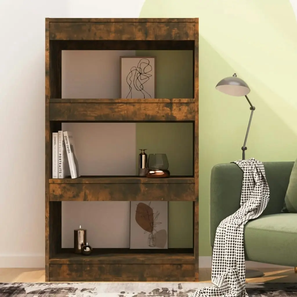 Book Cabinet/Room Divider Smoked Oak 60x30x103 cm Engineered Wood 813602