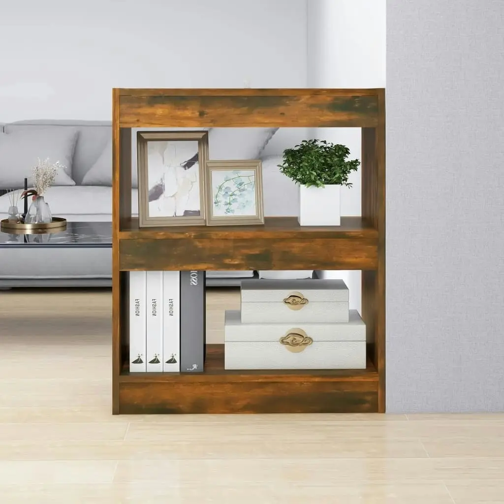 Book Cabinet/Room Divider Smoked Oak 60x30x72 cm 813599