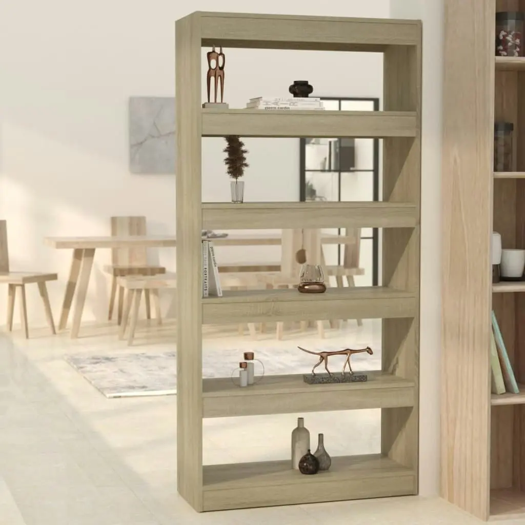 Book Cabinet/Room Divider Sonoma Oak 80x30x166 cm Engineered Wood 811721