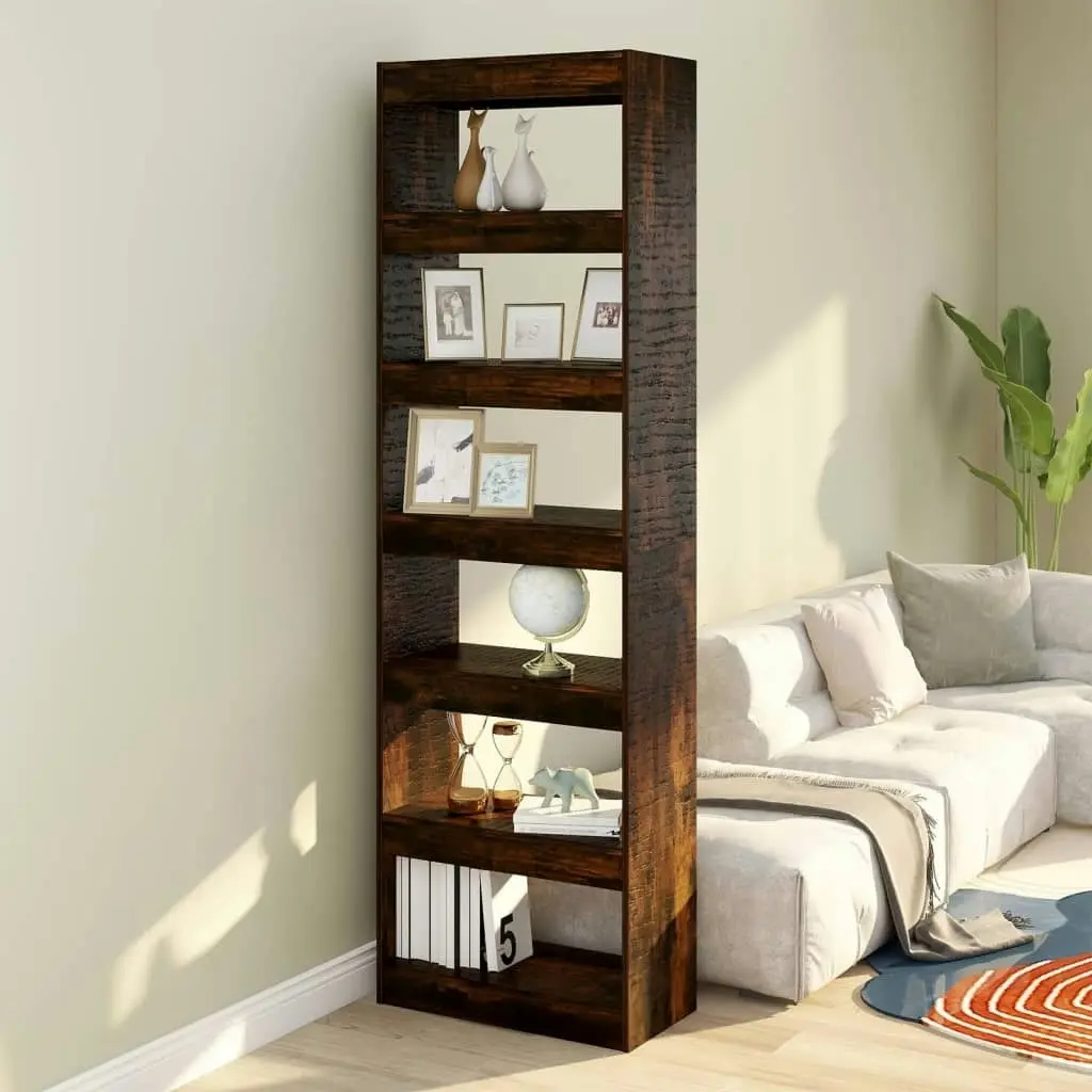 Book Cabinet/Room Divider Smoked Oak 60x30x198 cm 813611