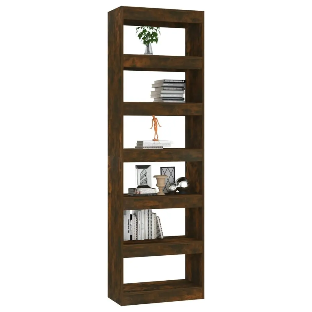 Book Cabinet/Room Divider Smoked Oak 60x30x198 cm 813611