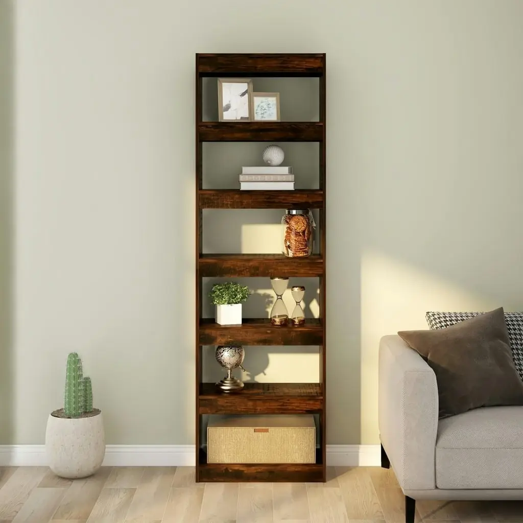 Book Cabinet/Room Divider Smoked Oak 60x30x198 cm 813611