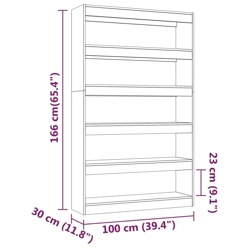 Book Cabinet/Room Divider Sonoma Oak 100x30x166 cm 811766