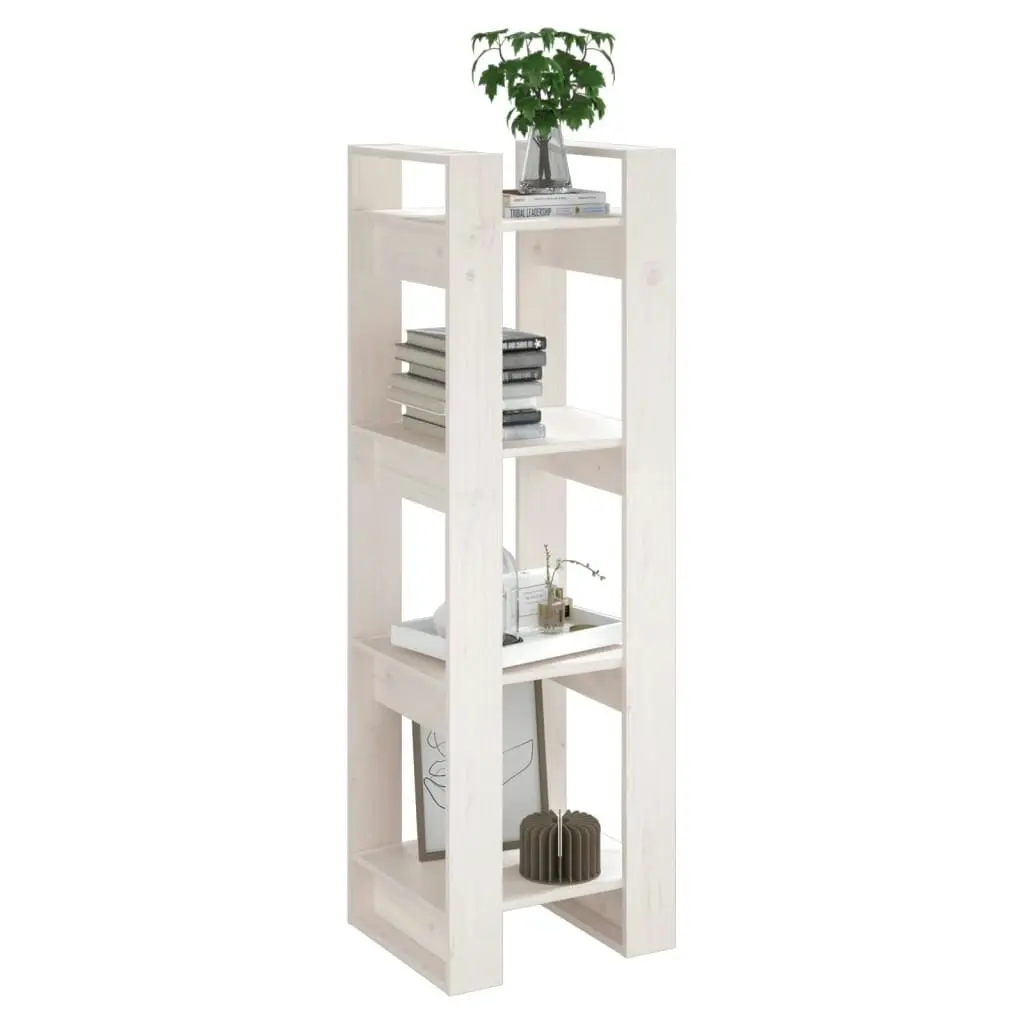 Book Cabinet/Room Divider White 41x35x125 cm Solid Wood Pine 813865