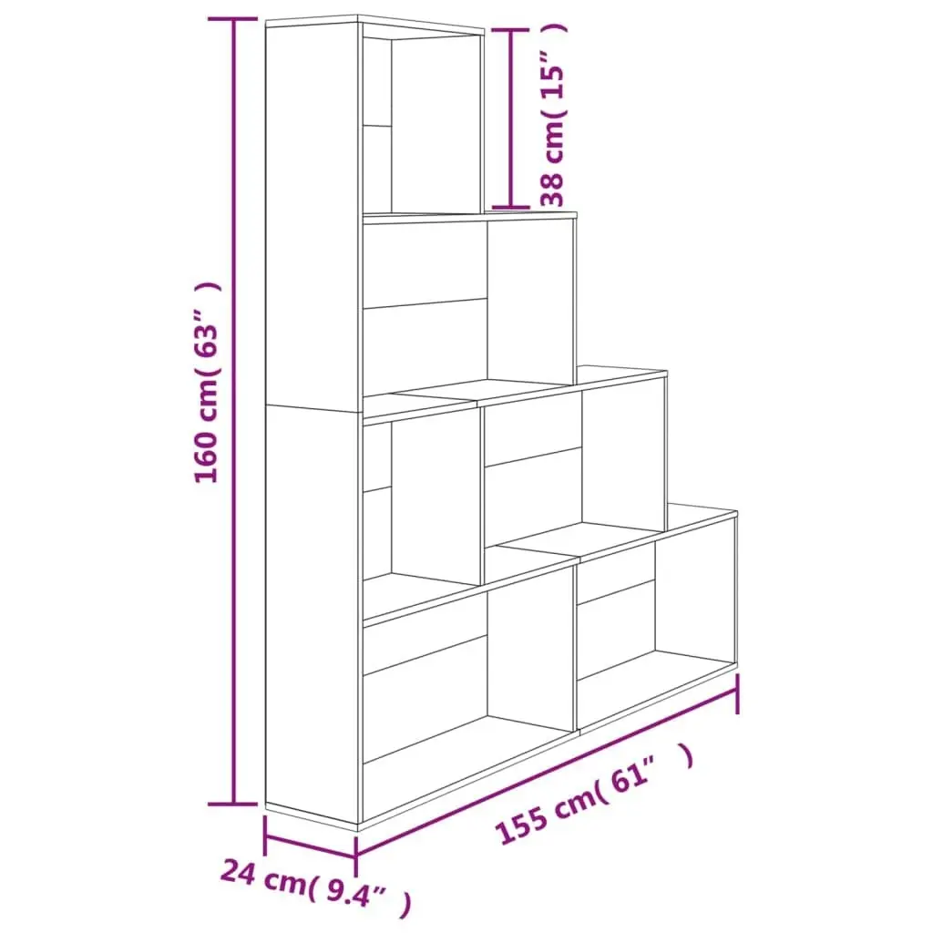 Book Cabinet/Room Divider Sonoma Oak 155x24x160 cm Engineered Wood 800660