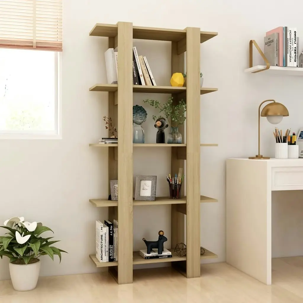 Book Cabinet/Room Divider Sonoma Oak 80x30x160 cm Engineered Wood 811568