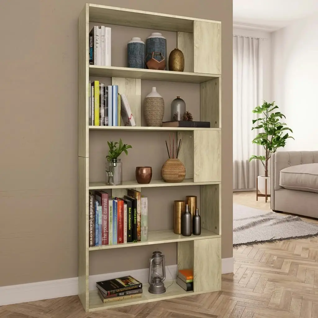 Book Cabinet/Room Divider Sonoma Oak 80x24x159 cm Engineered Wood 800102