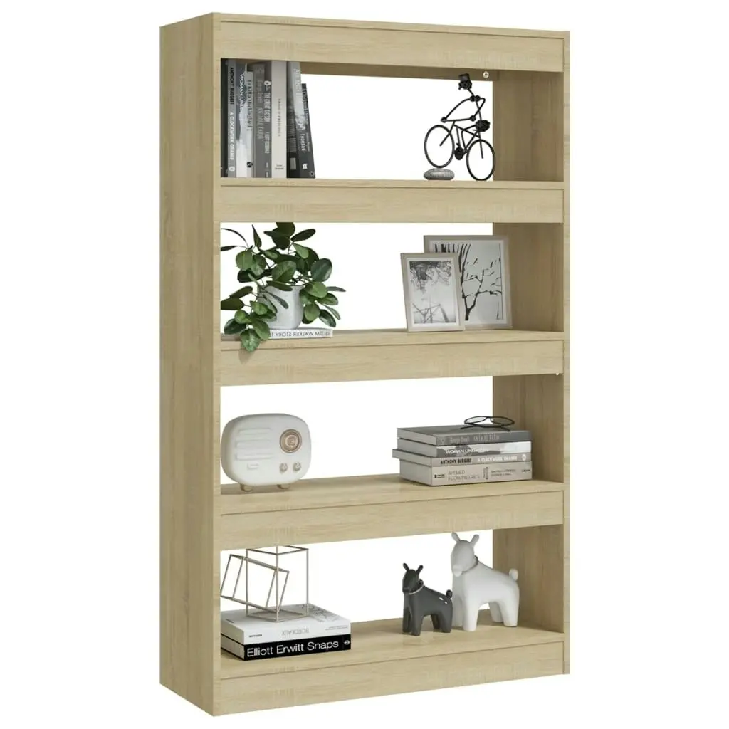 Book Cabinet/Room Divider Sonoma Oak 80x30x135 cm Engineered Wood 811712