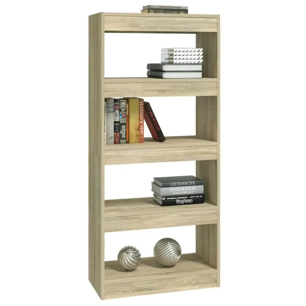 Book Cabinet/Room Divider Sonoma Oak 60x30x135 cm Engineered Wood 811667