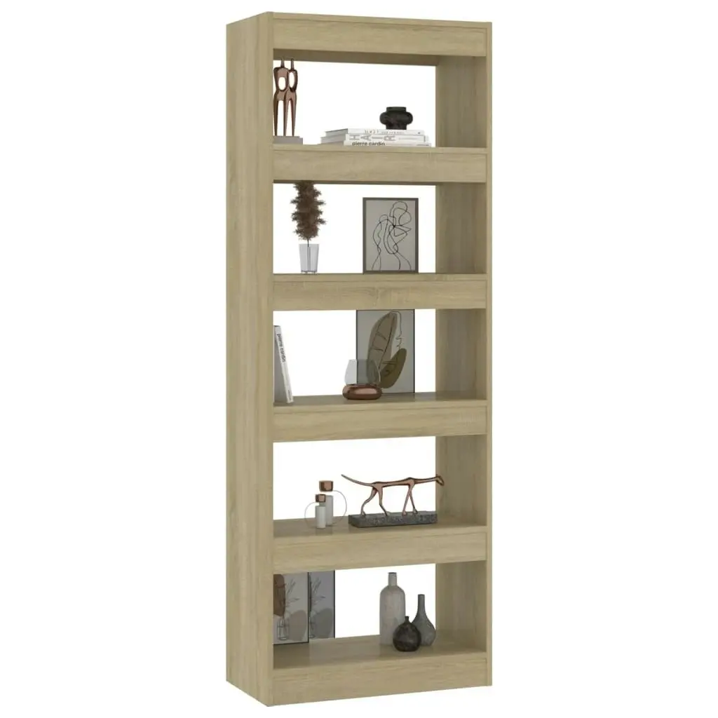 Book Cabinet/Room Divider Sonoma Oak 60x30x166 cm Engineered Wood 811676