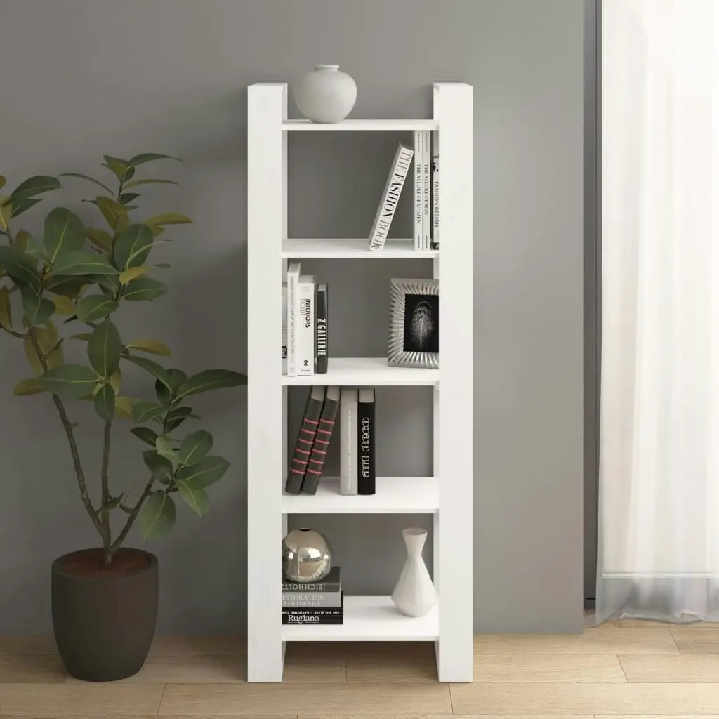 Book Cabinet/Room Divider White 60x35x160 cm Solid Wood 813890