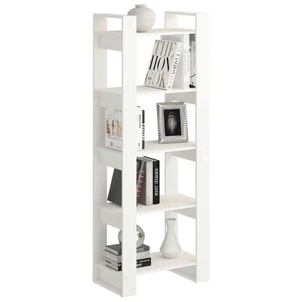 Book Cabinet/Room Divider White 60x35x160 cm Solid Wood 813890