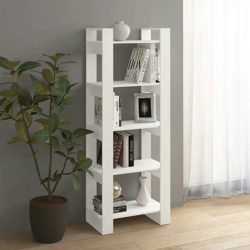 Book Cabinet/Room Divider White 60x35x160 cm Solid Wood 813890