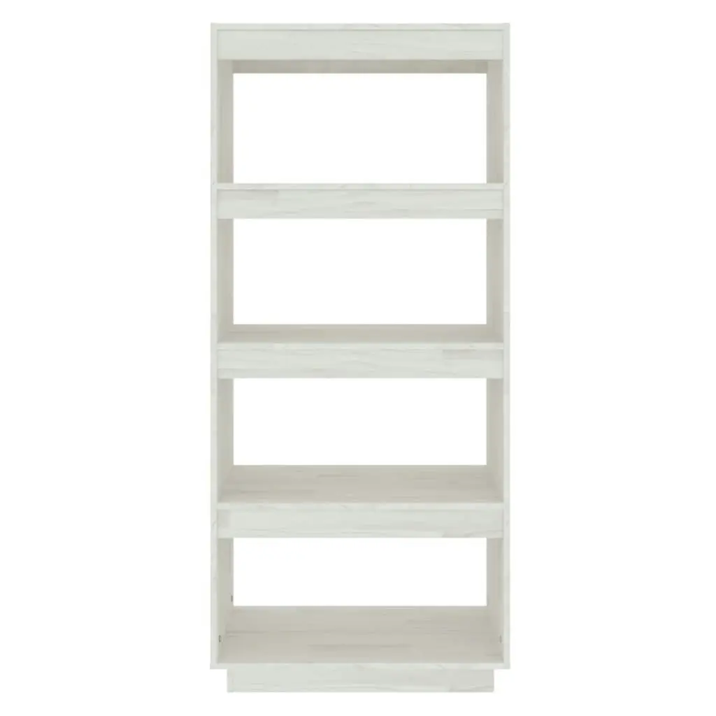 Book Cabinet/Room Divider White 60x35x135 cm Solid Pinewood 810870