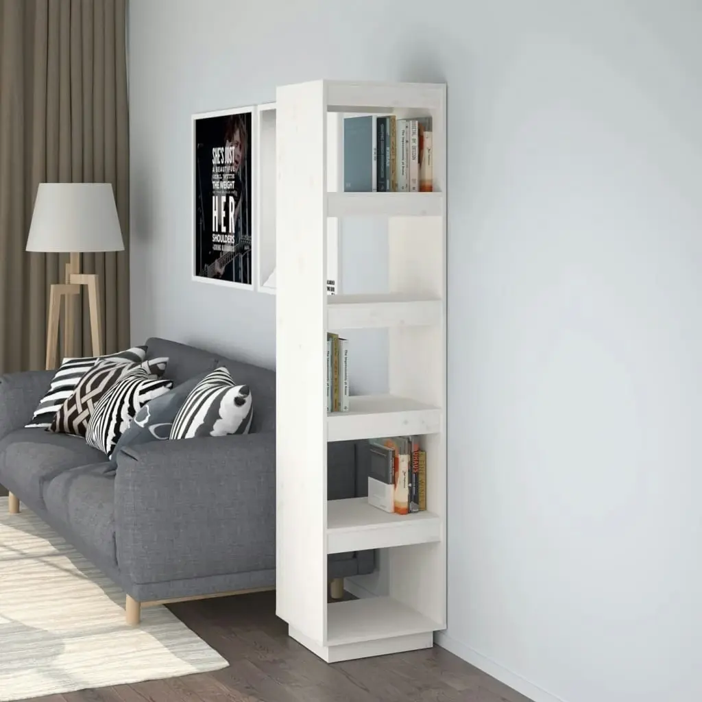 Book Cabinet/Room Divider White 40x35x167 cm Solid Wood Pine 810855