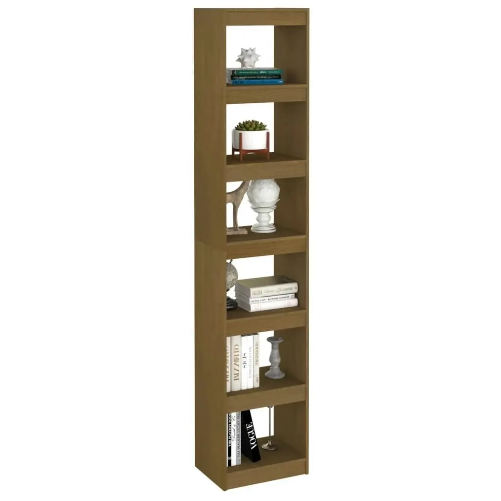 Book Cabinet/Room Divider Honey Brown Solid Pinewood 808156