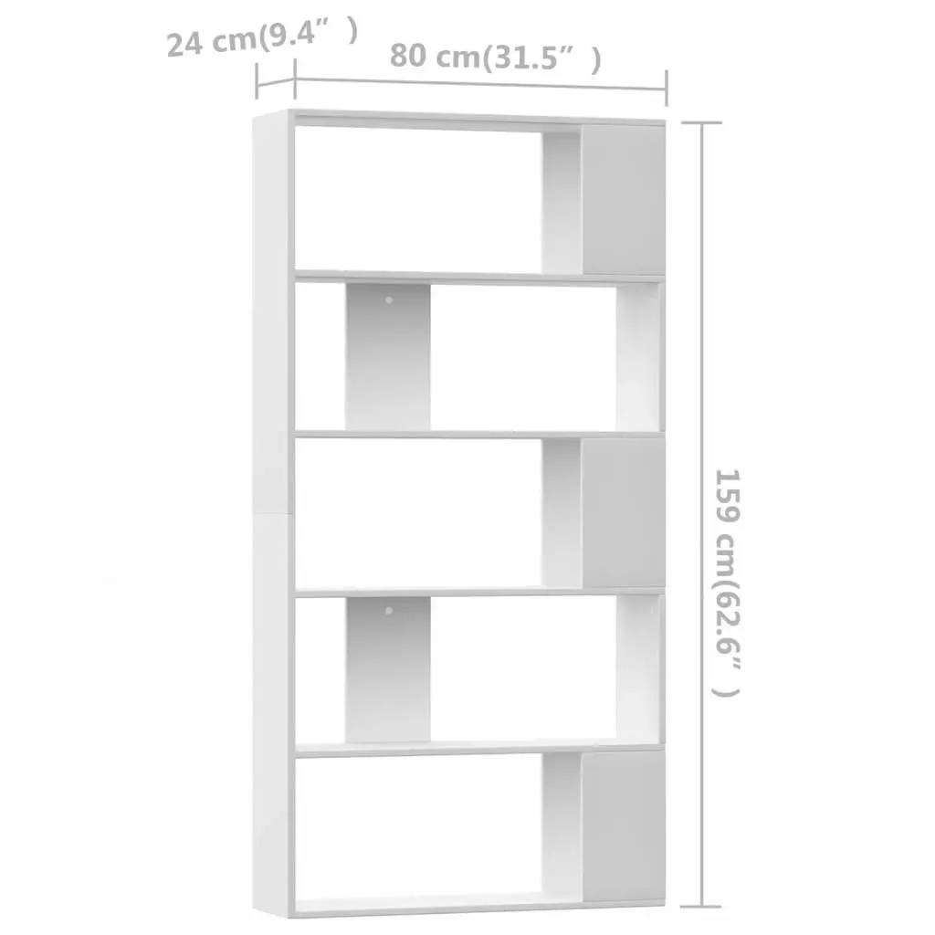 Book Cabinet/Room Divider White 80x24x159 cm Engineered Wood 800099