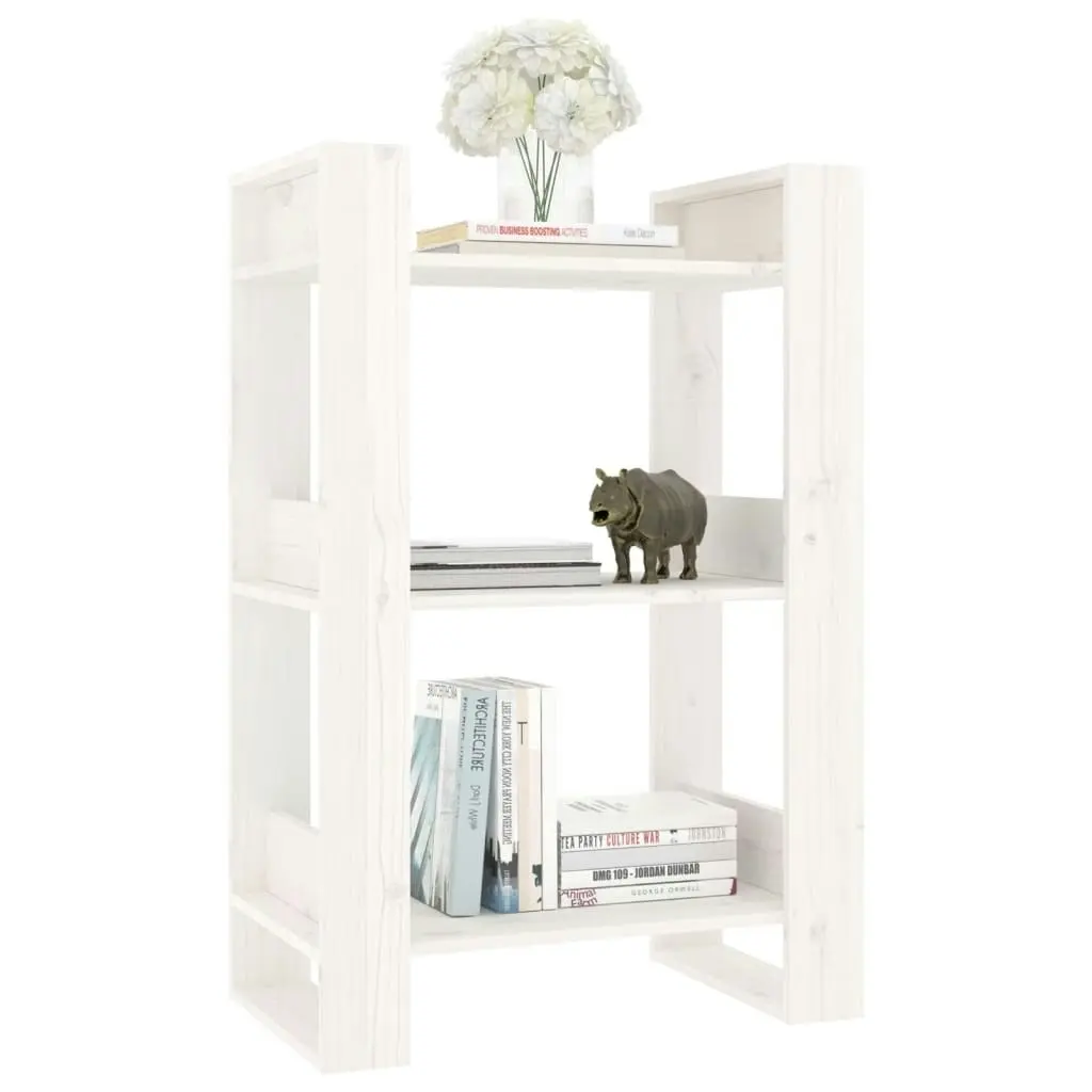 Book Cabinet/Room Divider White 60x35x91 cm Solid Wood Pine 813880